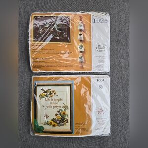 The Creative Circle 1004 & 1925 Birds Floral Embroiderey Kit Sealed GrannyCore